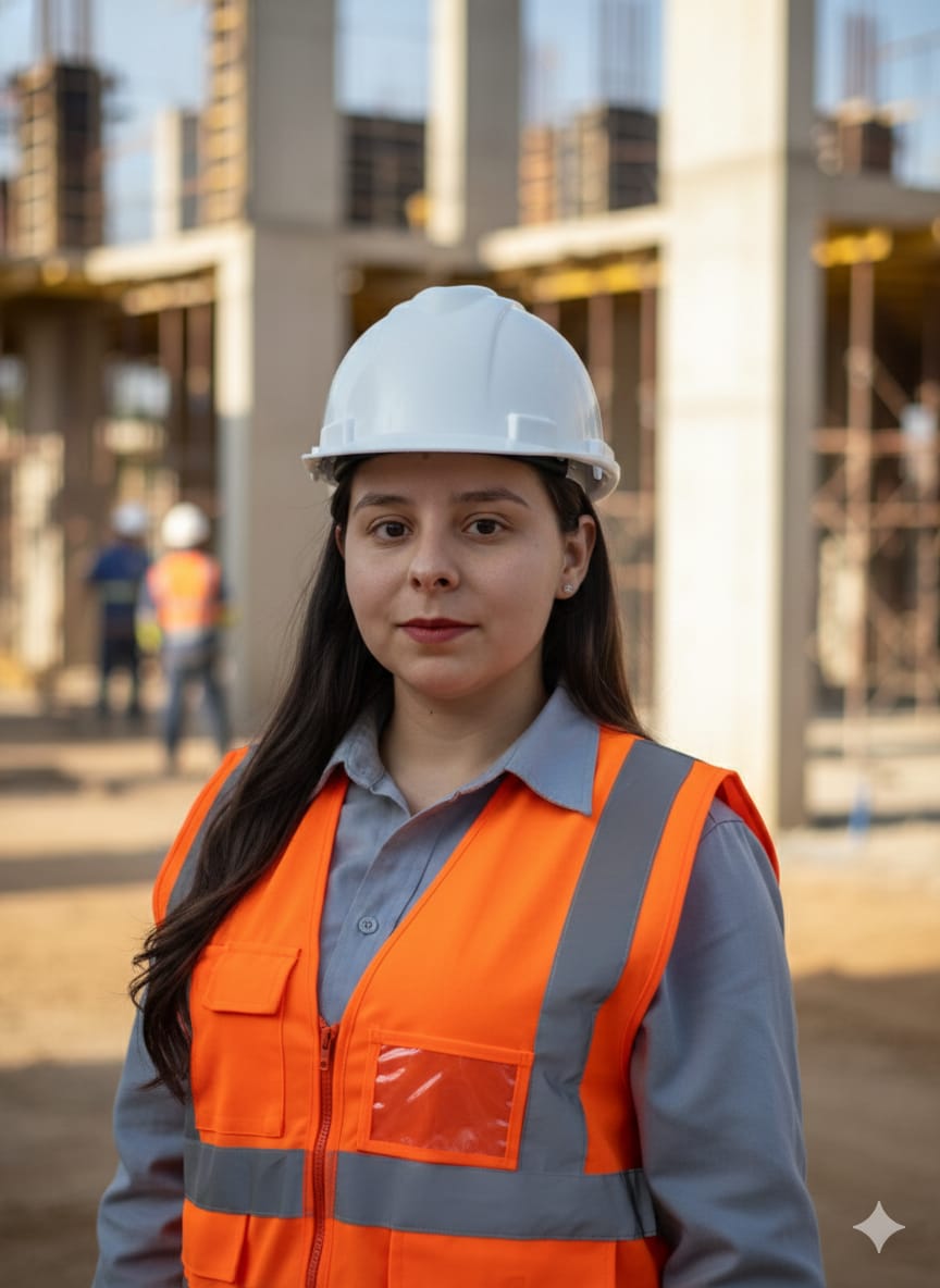 Engenheira em obra